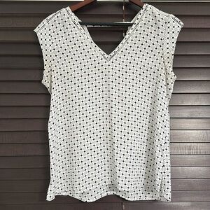 Short sleeve white with black polka dots blouse